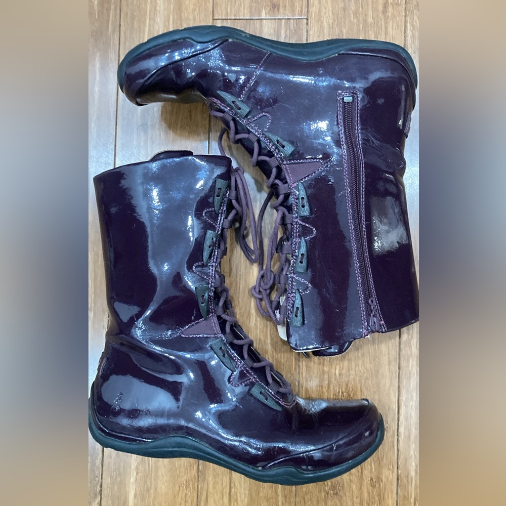Ahnu Laguna patent leather boots